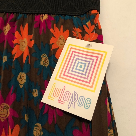 LuLaRoe Colorful Floral Midi Jill Skirt - Picture 3 of 5